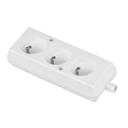Gniazdo przenośne 3-krotne z uziemieniem W-99322 GN-370 białe Plastrol Promocja