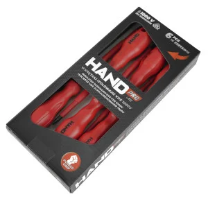 Zestaw wkrętaków VDE 1000V NR-1/W-Z6/VDE/3-6,5 czerwone 6szt. W-00345 Hand PRO Plastrol Wyjątkowa oferta